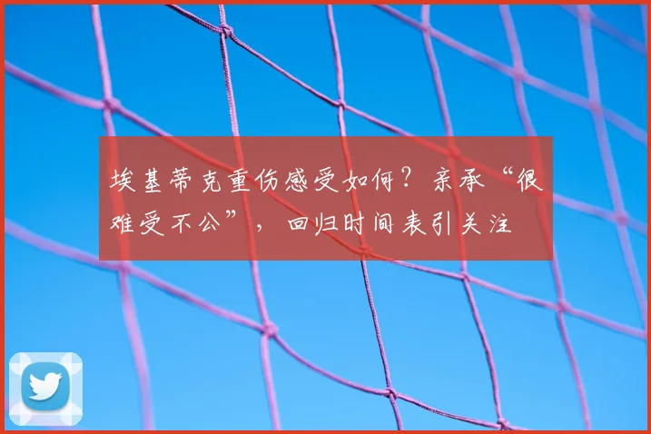 埃基蒂克重伤感受如何?亲承“很难受不公”,回归时间表引关注